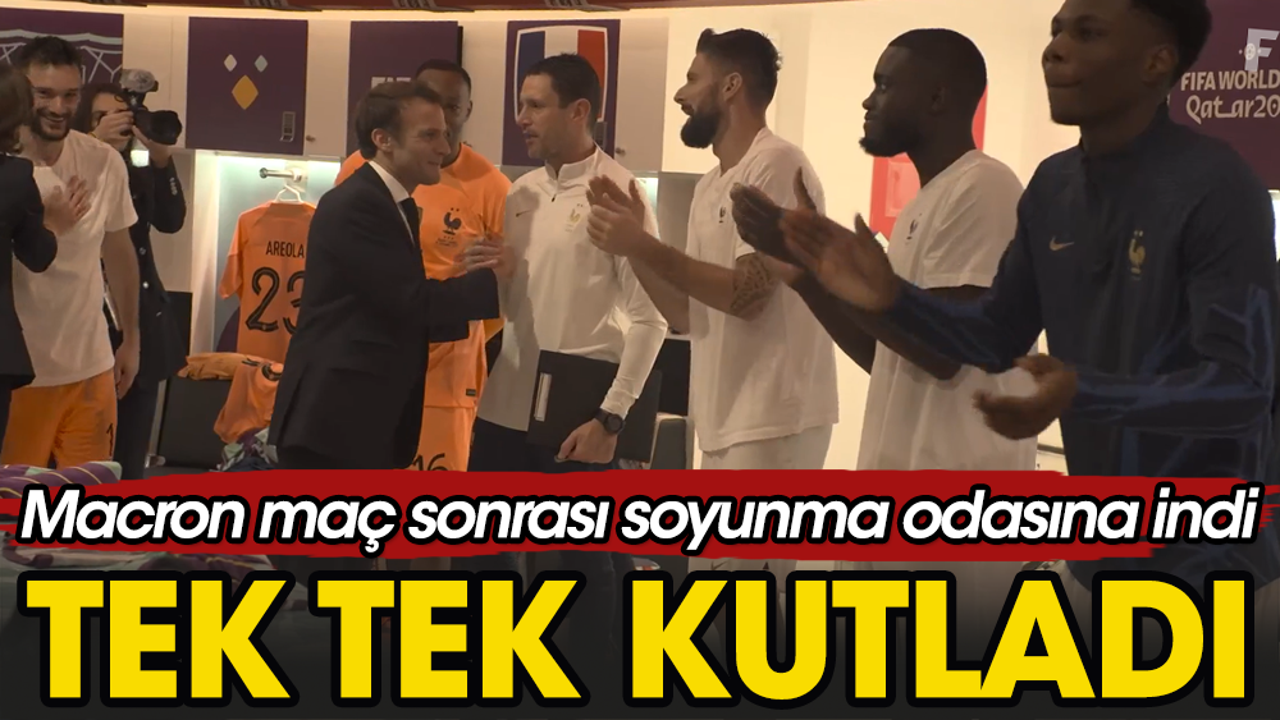 Macron soyunma odasına indi: Fas'ı da tebrik etti