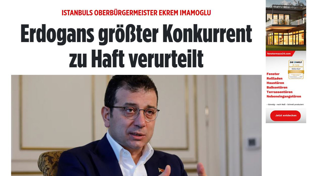 Almanya’nın en tirajlı gazetesi Bild’den dikkat çeken İmamoğlu Erdoğan başlığı
