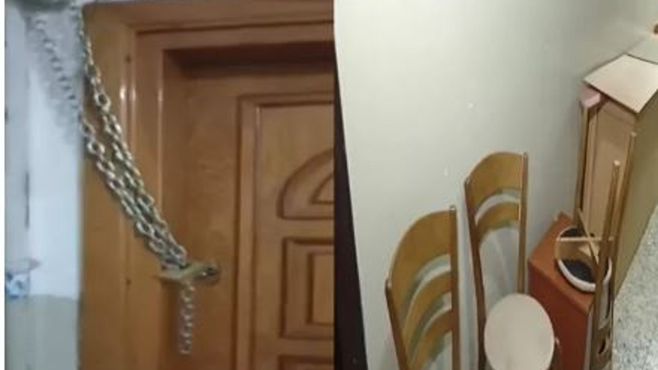 Kiracısını evden çıkarmak isteyen ev sahibi evin kapısına zincir vurdu. 1500 liralık kirayı 10 bin liraya çıkardı