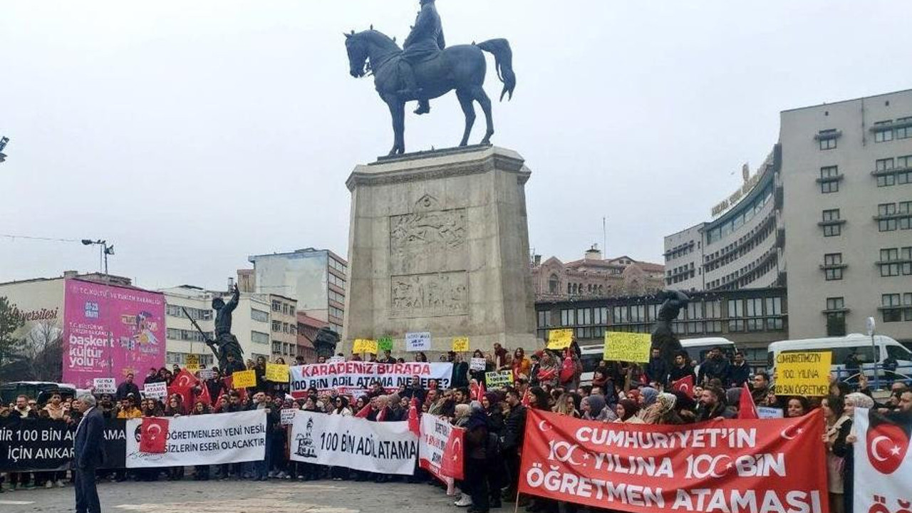 Atama bekleyen öğretmenler "100 bin atama" için Ankara’da buluştular
