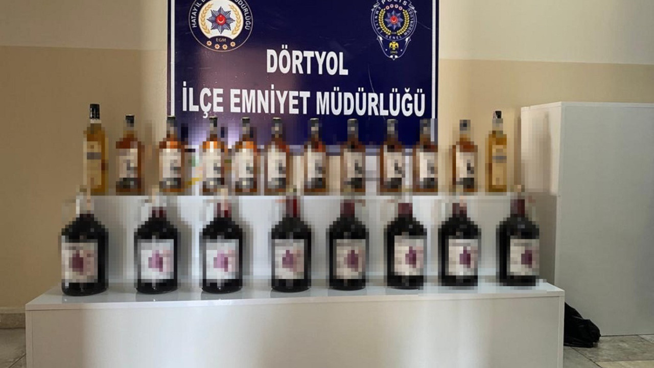 Hatay’da 20 şişe sahte içki ele geçirildi