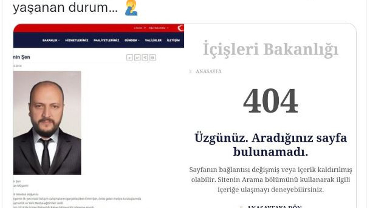 Eren Erdem açıkladı: Özgür Özel’in açıklaması sonrası Emin Şen İçişleri Bakanlığı sitesinden kaldırıldı