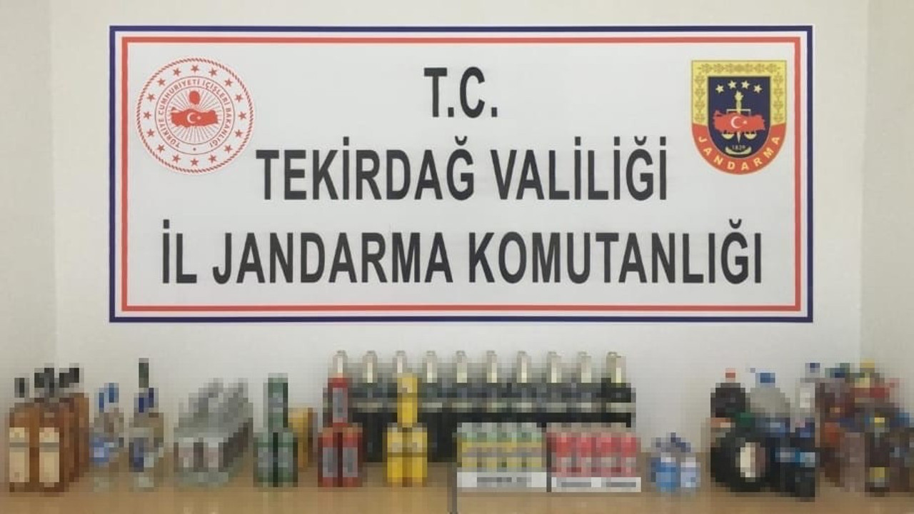 Tekirdağ'da 80 şişe kaçak içki ele geçirildi