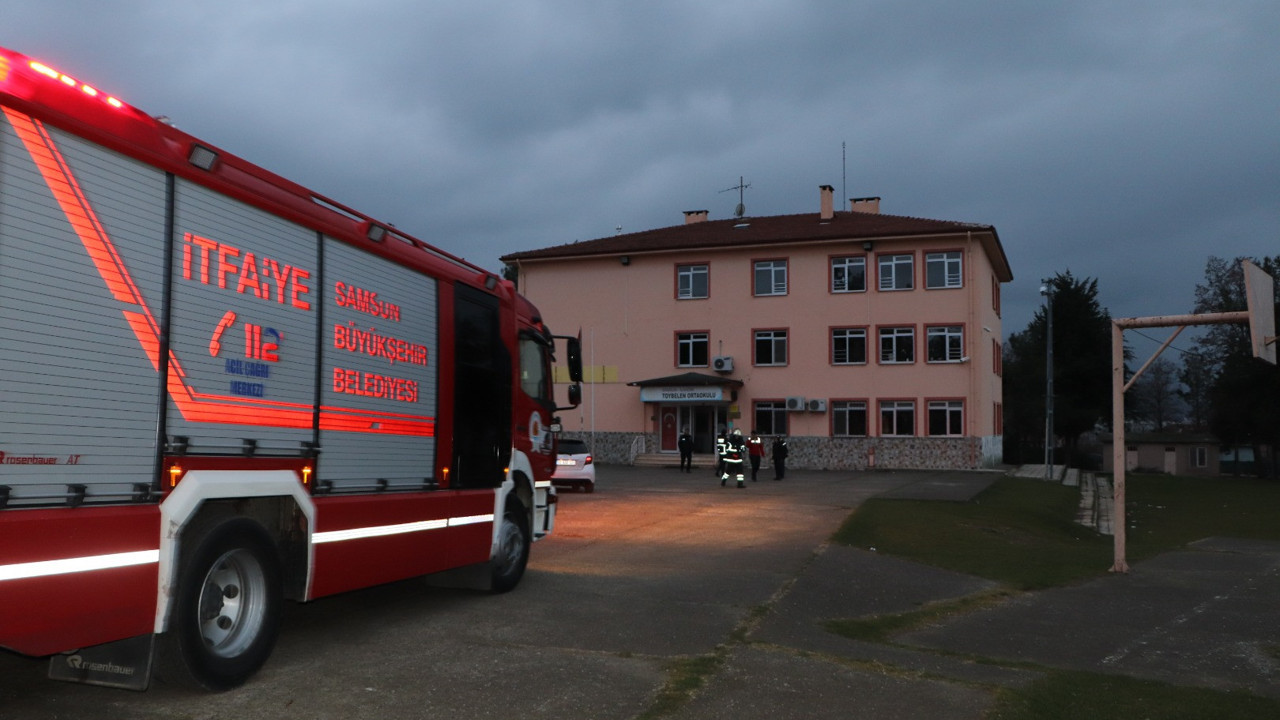 Okulda yangın paniği