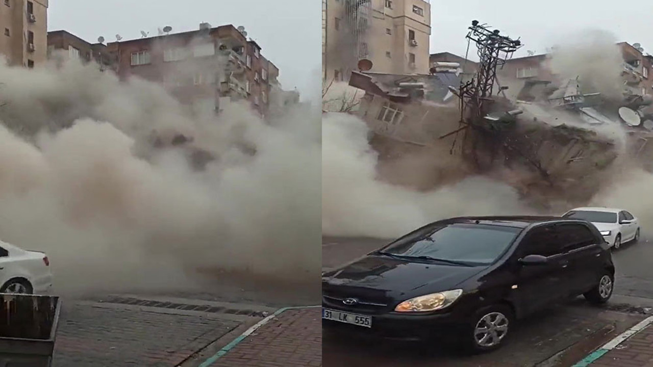 İçinde insan olan bir binanın yıkılma anı kan dondurdu