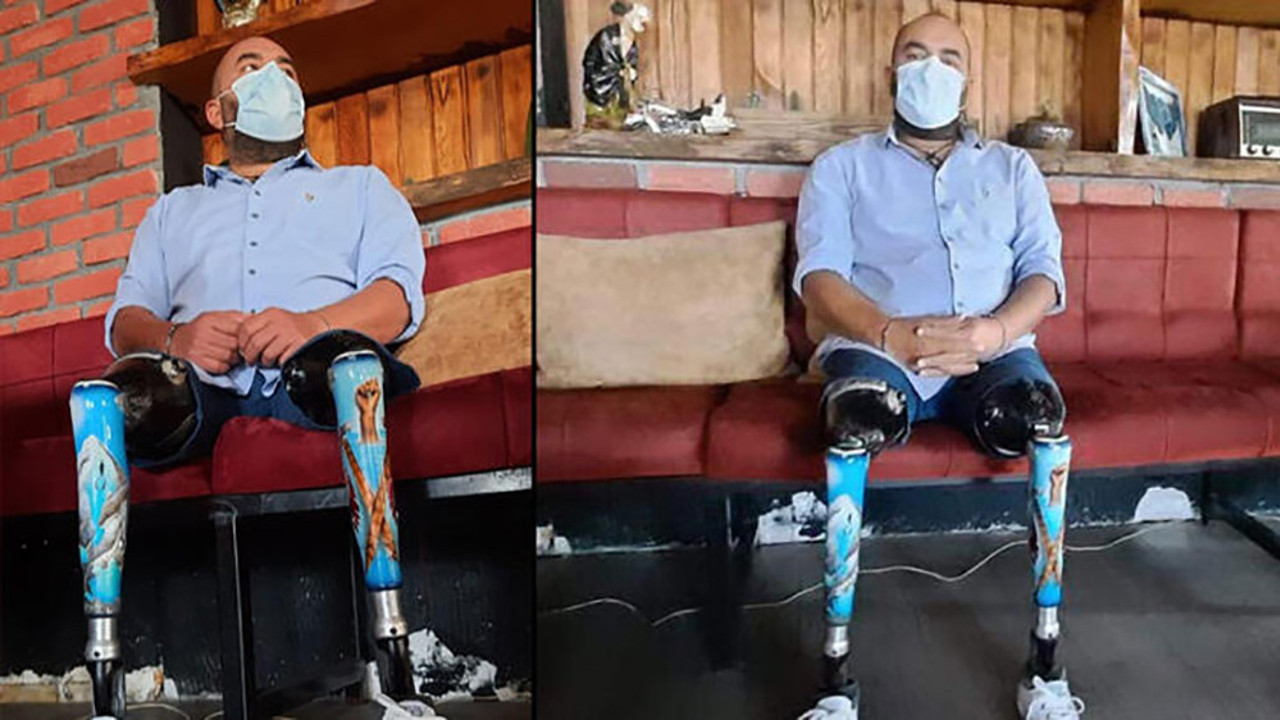 Deprem felaketinde destek için bölgede. 17 Ağustos'ta iki bacağını kaybetti