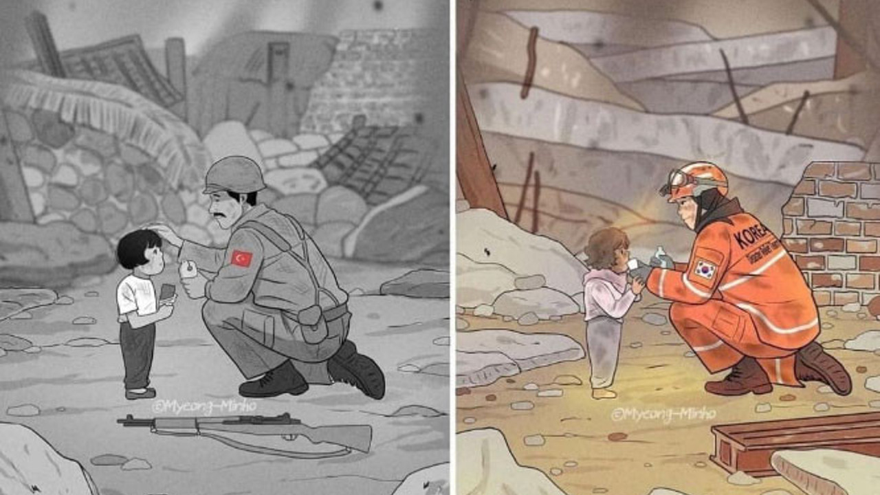 Yarın herkes bu iki çizimi konuşacak. Güney Koreli'den 'bu kalp seni unutur mu' mesajı