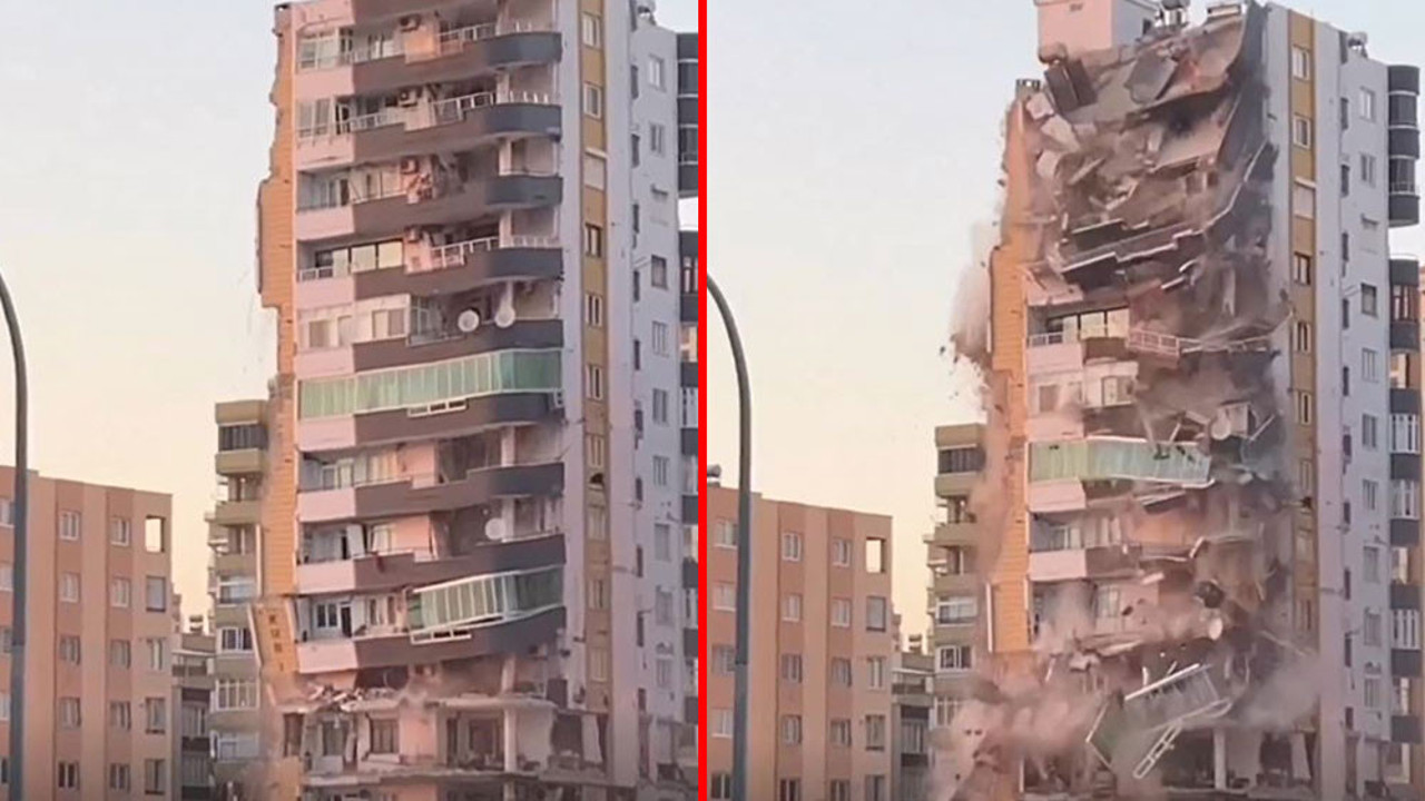 11 katlı bina böyle yıkıldı. Topluca mezarlıktan izlediler