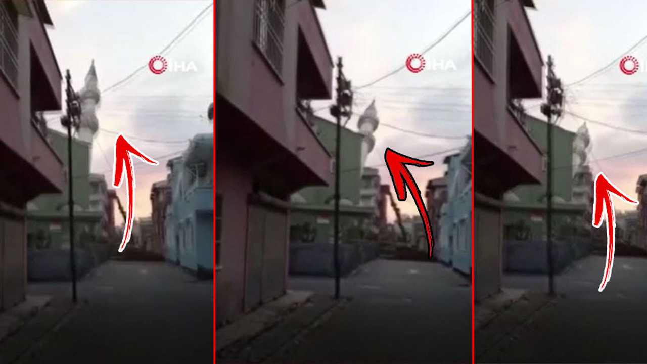 Kontrollü yıkılan minare 3 katlı evin üzerine düştü