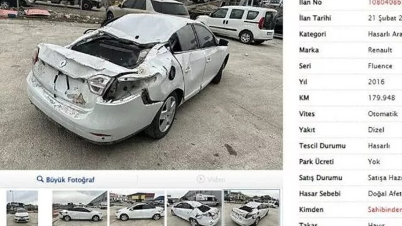 Depremzedelerin son çaresi. 'Depremzededen satılık hasarlı araç'