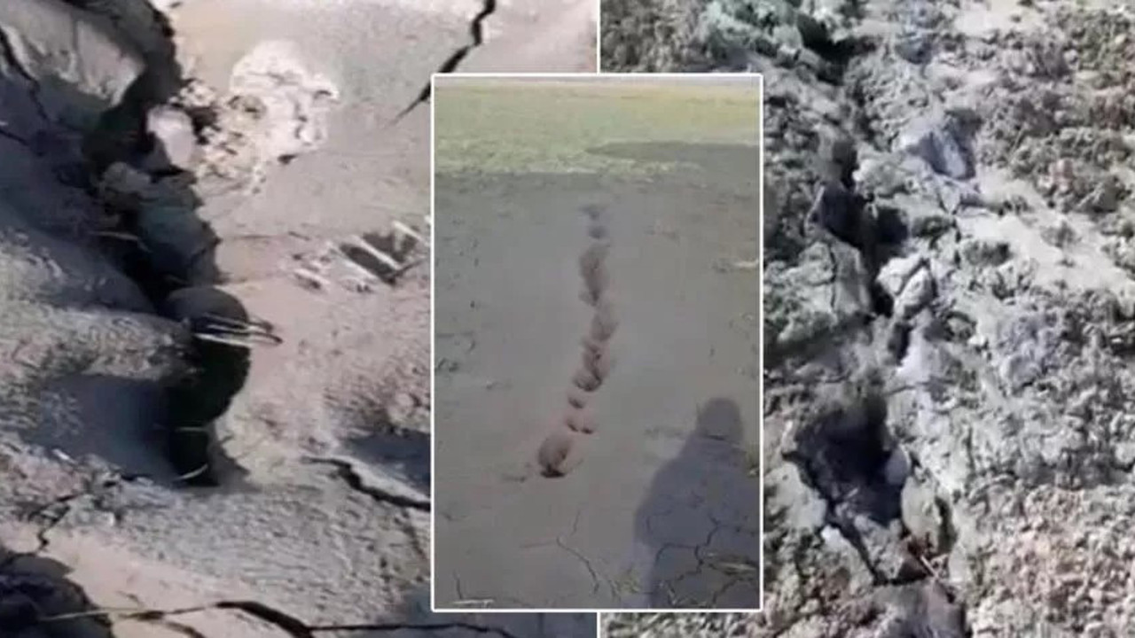 Bu görüntü Elazığ'da çekildi: Palu'da zemin sıvılaşması