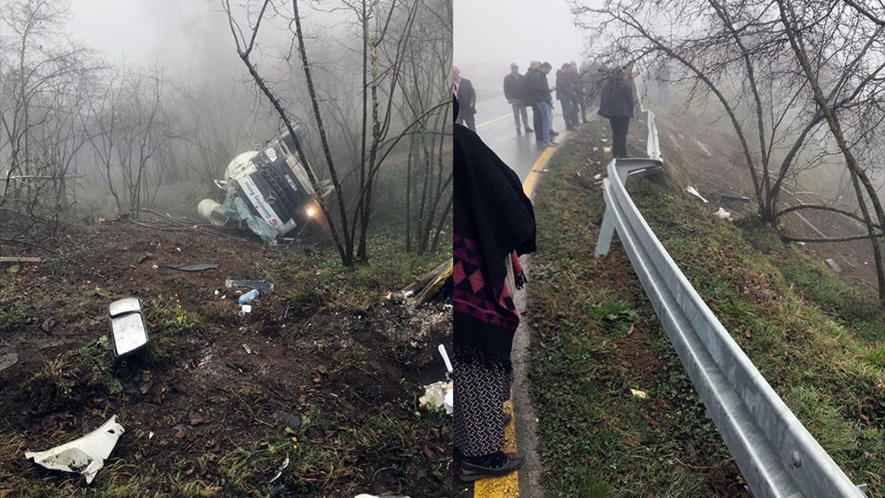 Beton mikseri yuvarlandı: 1 yaralı