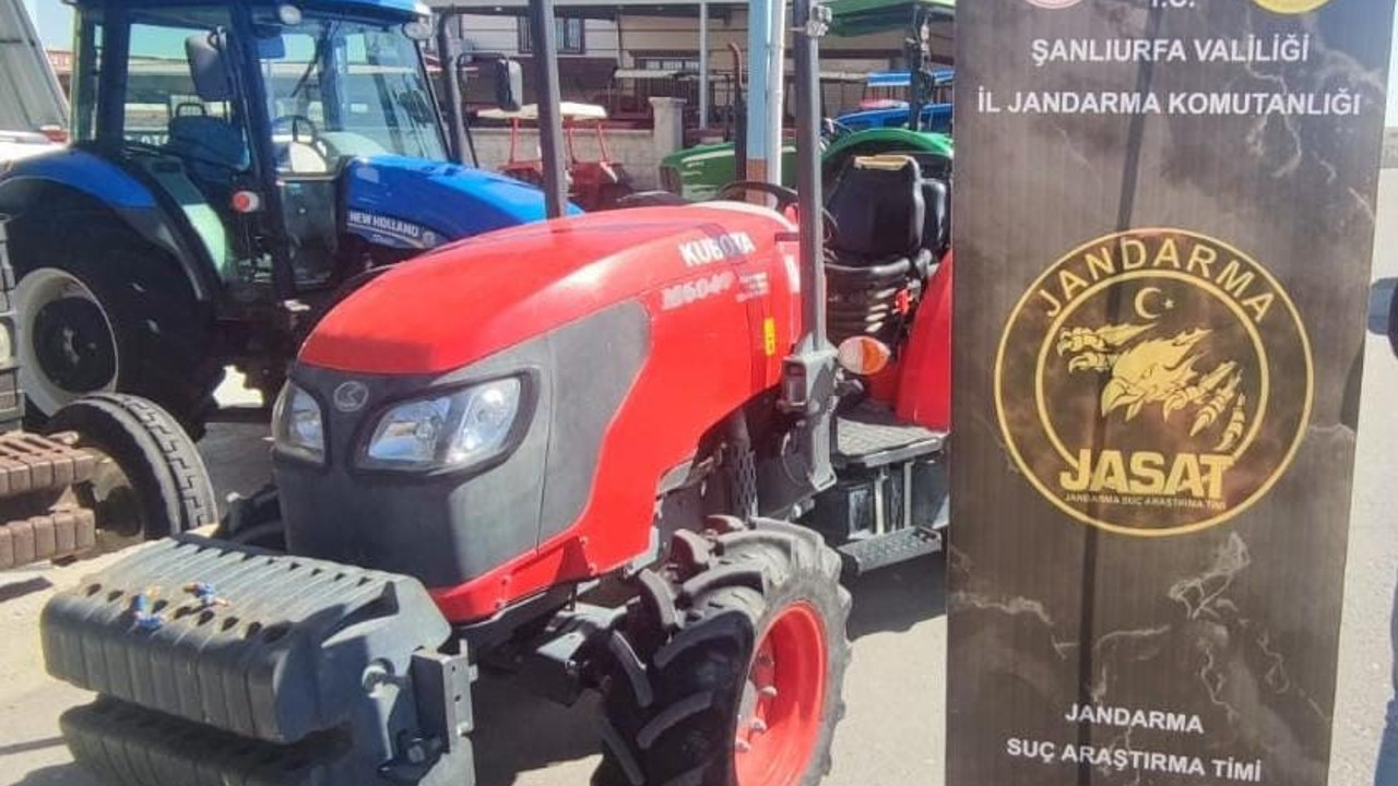 Isparta'da çalınan traktör Şanlıurfa'da bulundu