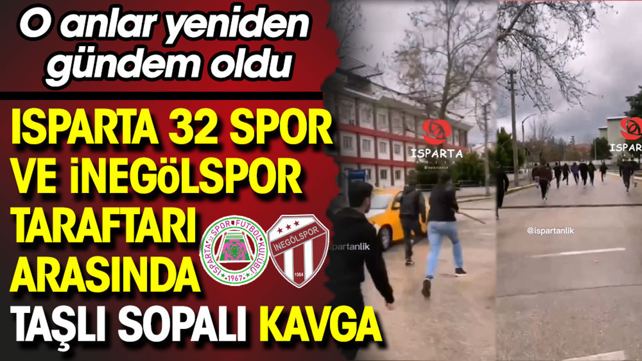 Isparta 32 Spor ve İnegölspor taraftarı birbirine girdi