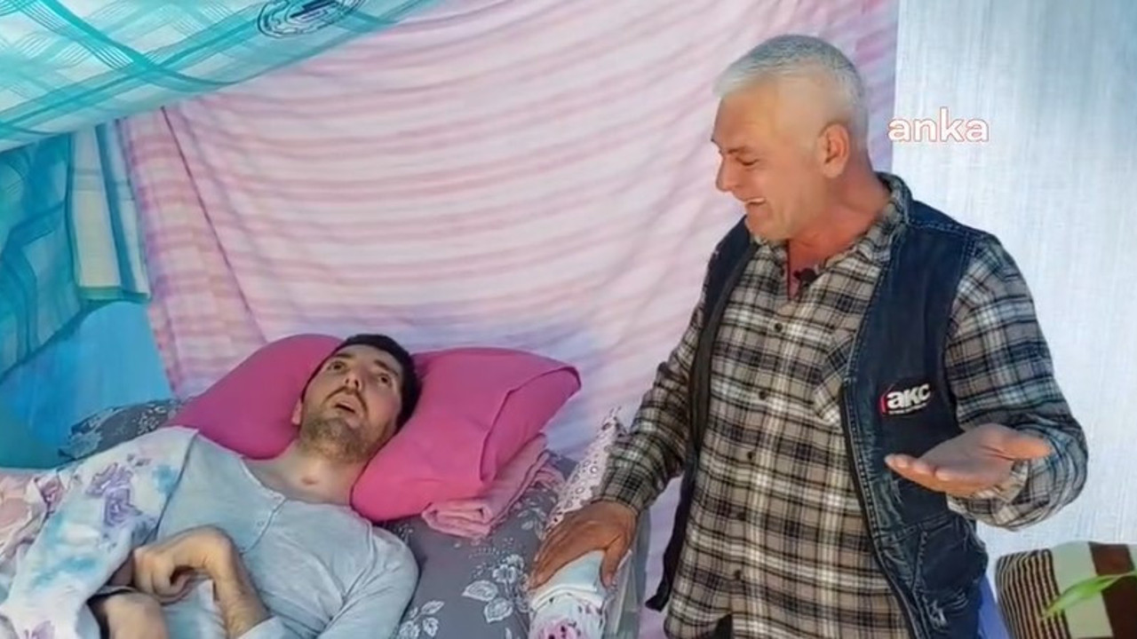 Engelli oğluyla çadırda kalan vatandaş ağlayarak konteyner istedi