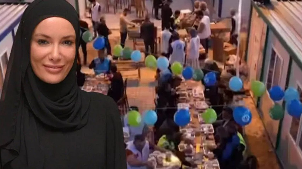 Gamze Özçelik konteyner kentte depremzedeler için iftar verdi