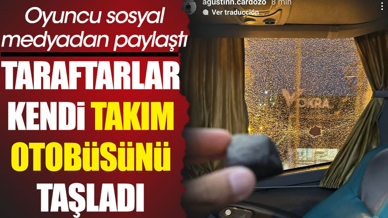 Arjantin'de taraftarlar yanlışlıkla kendi takımının otobüsünü taşladı. Oyuncu sosyal medyadan paylaştı
