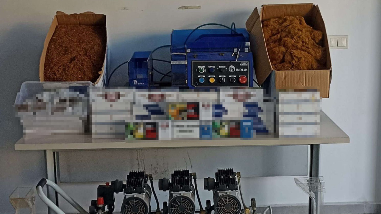 Trabzon’da kaçak sigara imalathanesine operasyon