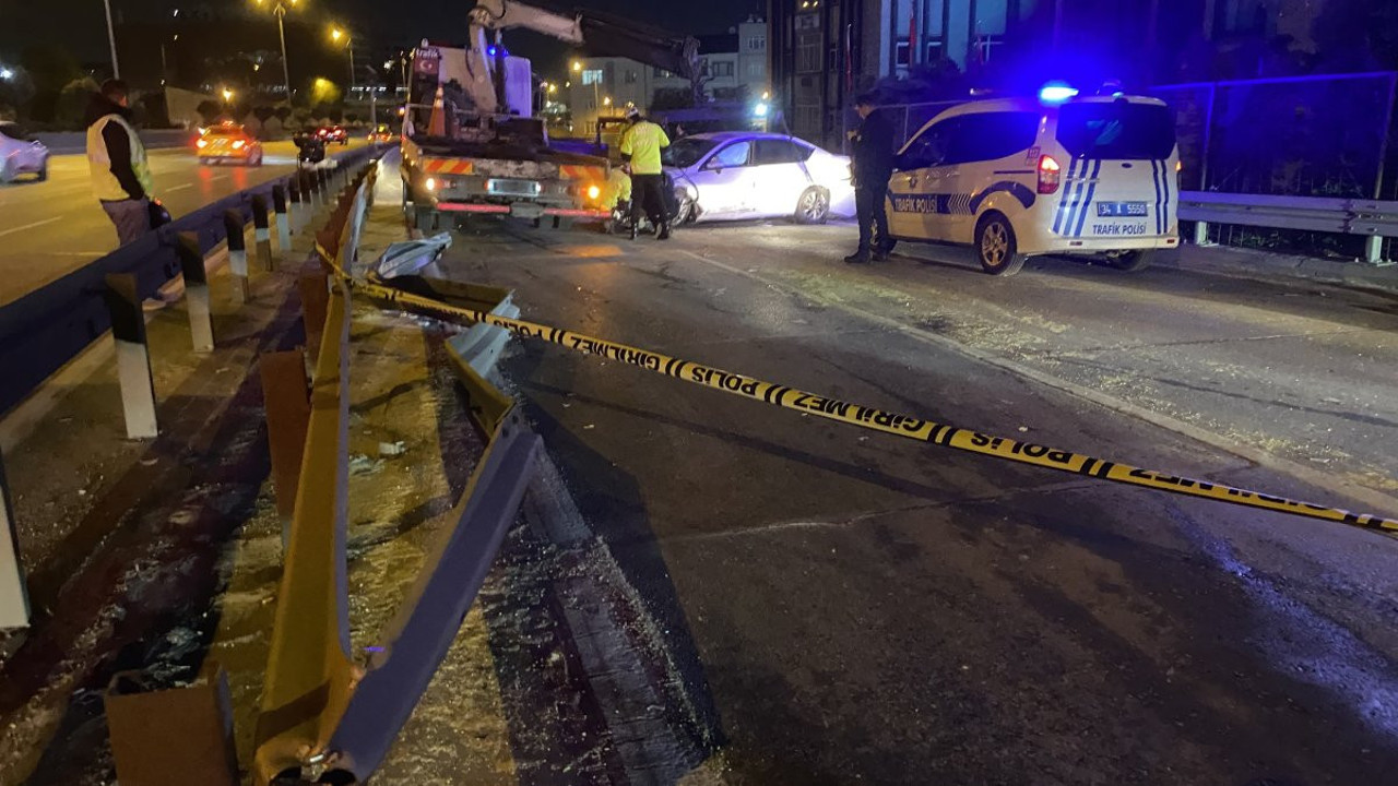 Alkollü sürücü bariyere çarptı