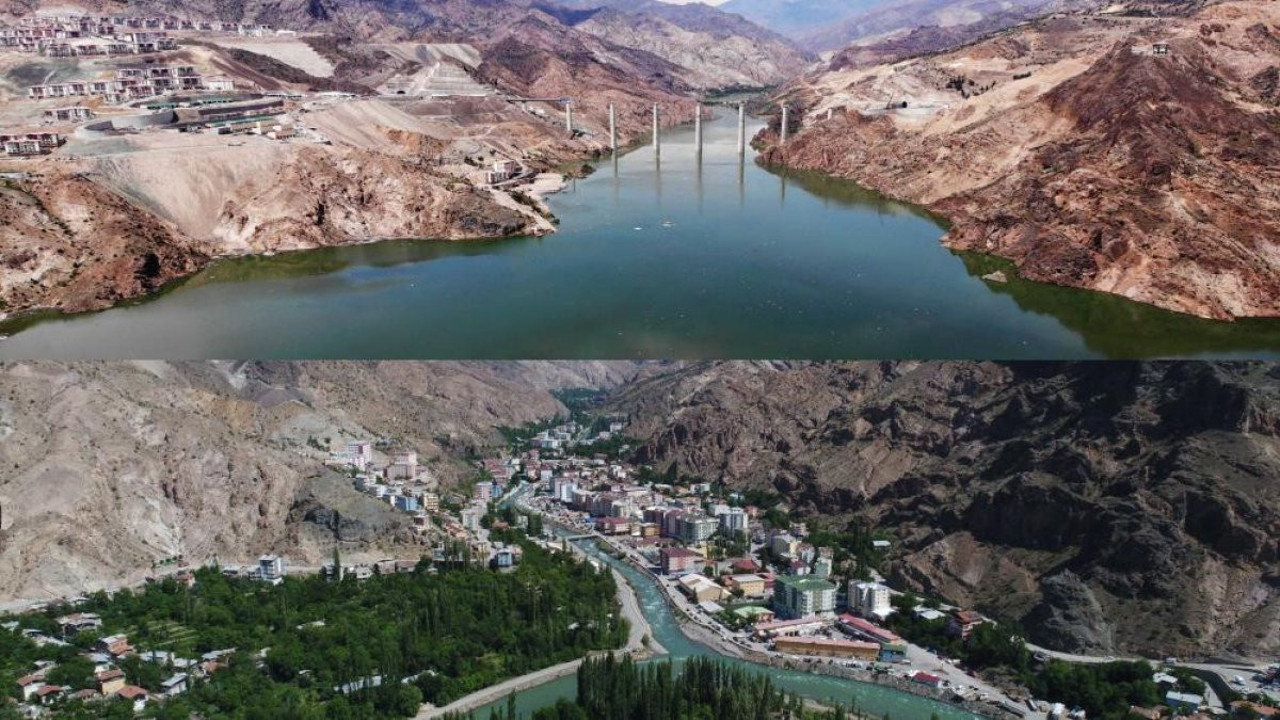 Yusufeli ilçe merkezi tamamen suları altında kaldı