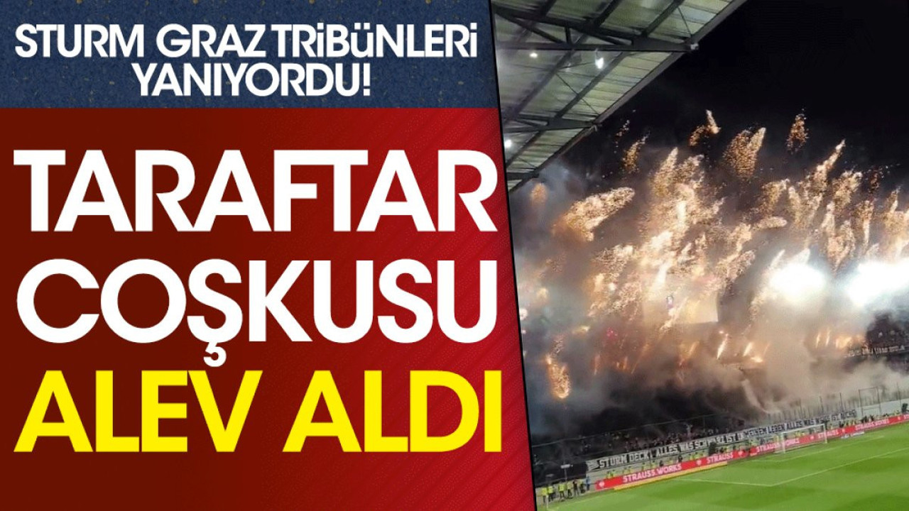Taraftar coşkusu alev aldı. Sturm Graz tribünleri yanıyordu