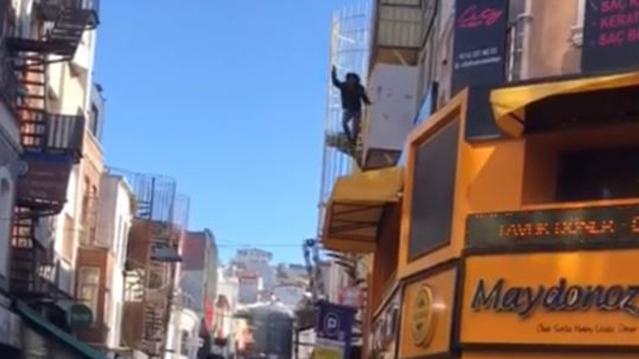 Beşiktaş'ta ölüm atlayışını tente önledi