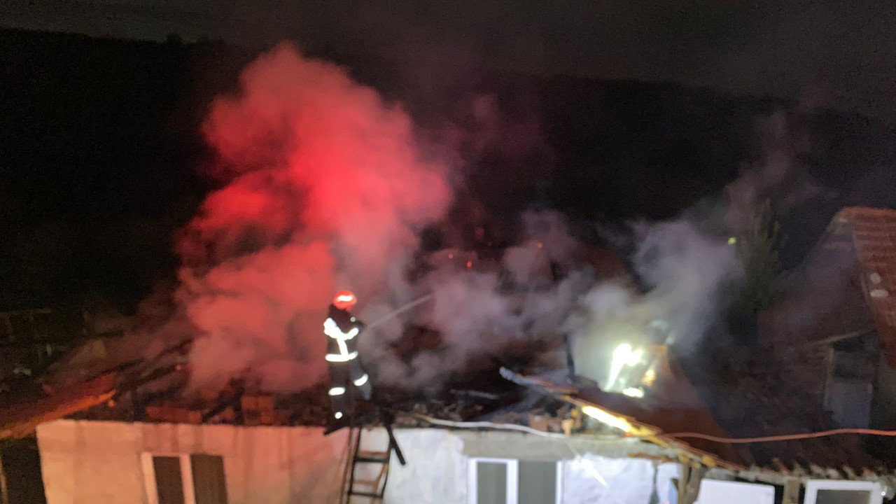 Tokat'ta tek katlı evde yangın