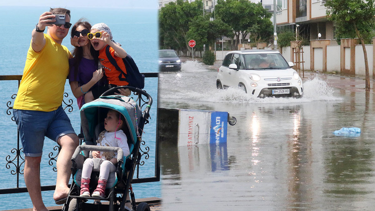 Sağanaktan sonra deniz havasını görenler şaşkınlık yaşadı