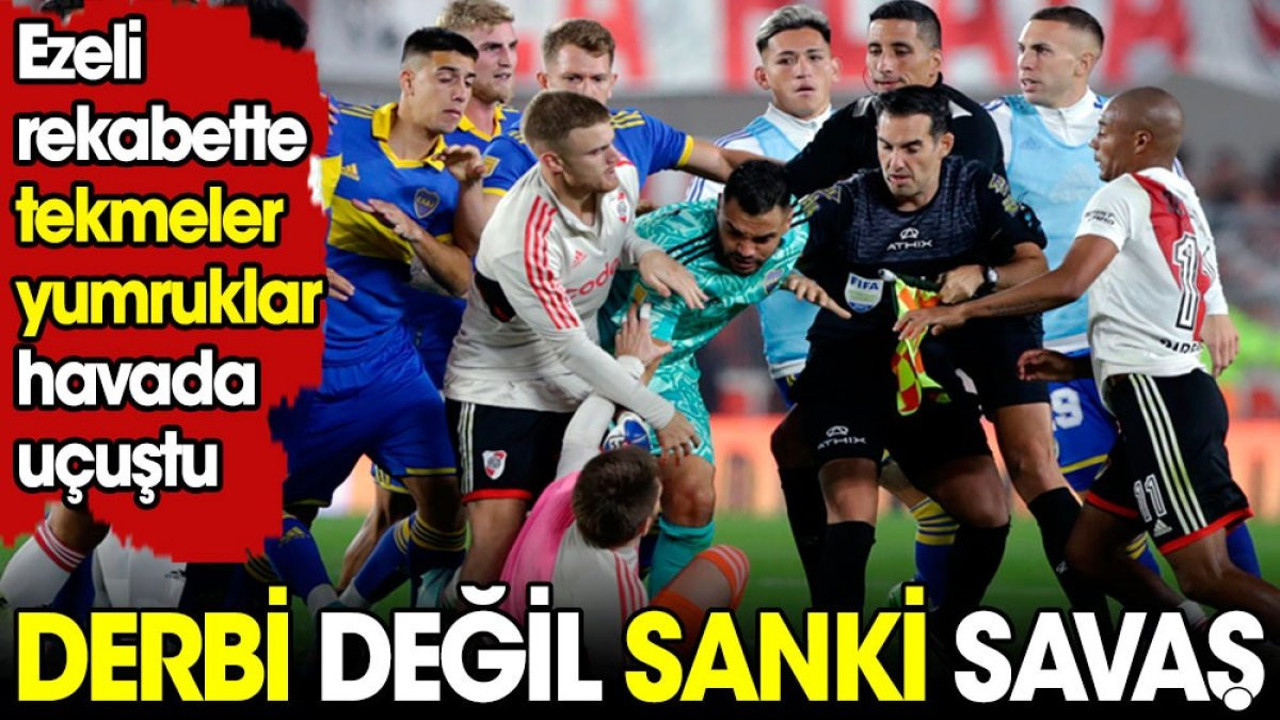 Derbide tekmeler yumruklar havada uçuştu. 7 kırmızı kart çıktı