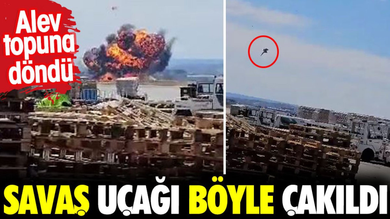 Savaş uçağı böyle çakıldı. F-18 Hornet alev topuna döndü