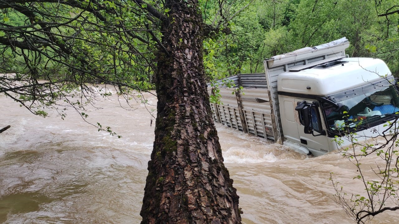 Kontrolden çıkan kamyon Munzur Çayı’na uçtu