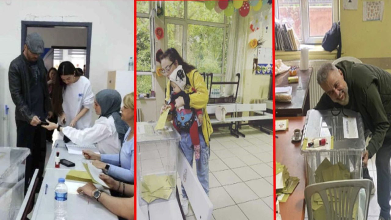 Ünlü isimler ikinci kez sandık başında. Kimi bebeğiyle kimi eşiyle geldi