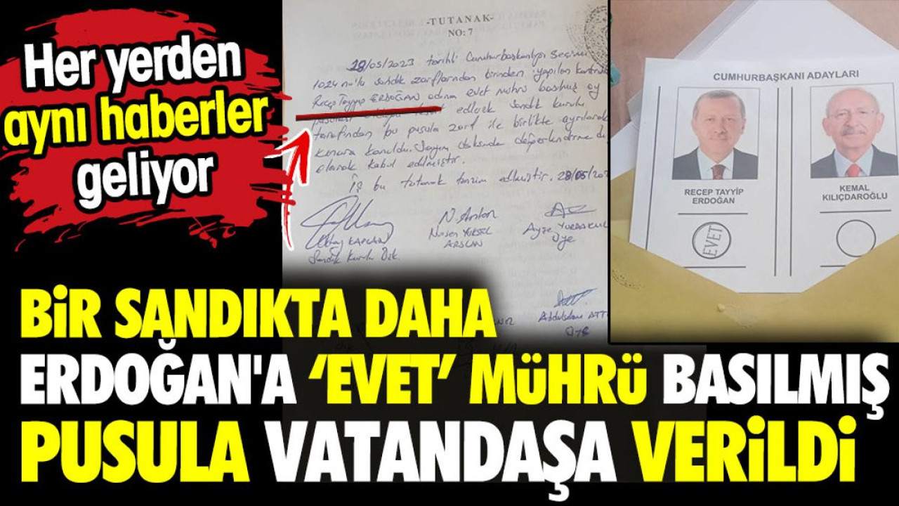Bir sandıkta daha Erdoğan'a 'Evet' mührü basılmış pusula vatandaşa verildi