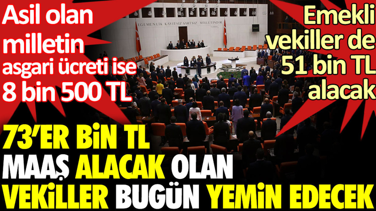 Milletvekilleri maaşı ne kadar? 73'er bin TL maaş alacaklar. Asgari ücret ise sadece 8 bin 500 TL