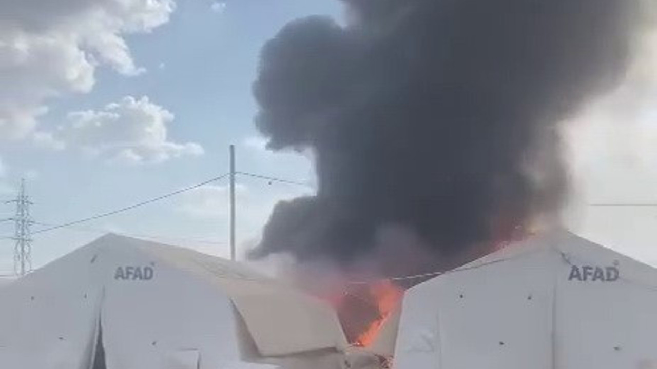 Çadır kent alev aldı