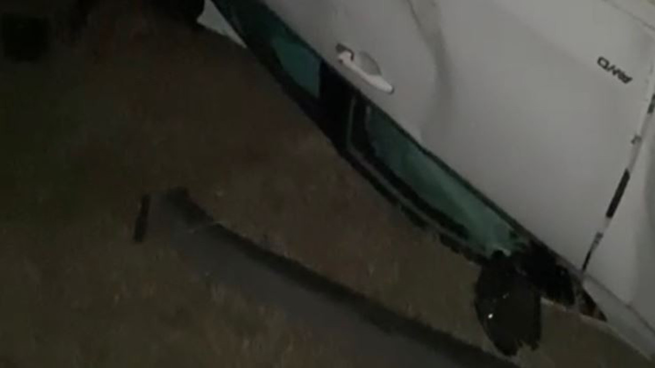 Domuza çarpan araç takla attı