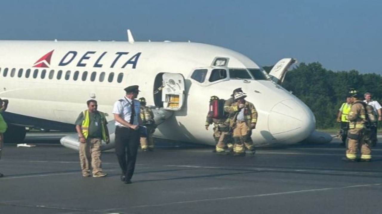 Gövde üzerine iniş yapan Delta uçağının kabin için görüntüleri yayınlandı