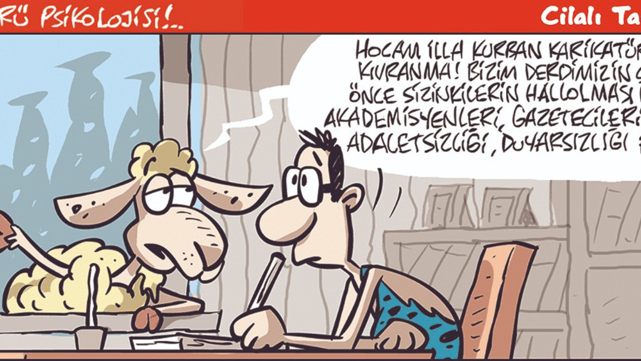 Ülkeyi kurtaracak kurbanlık karikatürü. Emre Ulaş'ın bu karikatürü yıllar sonra bile konuşulacak