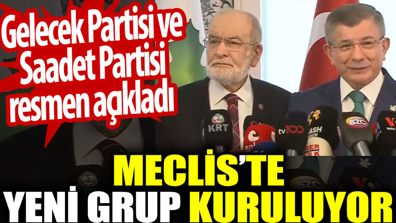Meclis’te yeni grup kuruluyor. Gelecek Partisi ve Saadet Partisi anlaştı