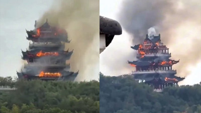 1500 yıllık tarihi tapınak alevlere teslim oldu! Ziyaretçinin mum hatası