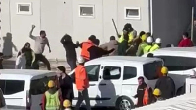 Ankara'da inşaat işçilerinin birbirine girdiği taşlı sopalı kavga kamerada