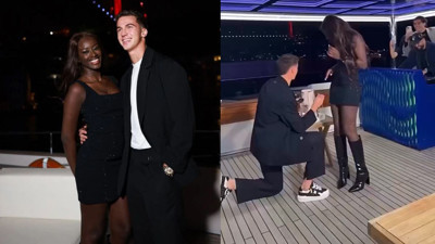 Milli yıldız Bertuğ Yıldırım’dan Portekizli model sevgilisi Oriana Correia Gomes’ İstanbul Boğazı’nda evlilik teklifi: Azer Bülbül şarkısıyla yüzük taktı