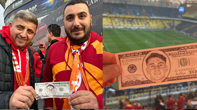 Galatasaray taraftarlarından Kerem Aktürkoğlu'na dolarlı protesto
