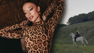 Aleyna Kalaycıoğlu attan düştü! Klip çekiminde korku dolu anlar