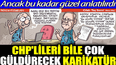 CHP'lileri bile çok güldürecek kariktatür. Emre Ulaş'tan muhteşem anlatım