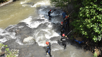 Ordu'da dereye düşen kadın aranıyor