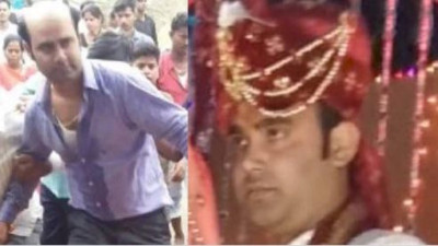 Kel olduğu ortaya çıkan damadı düğünde gelinin ailesi tekme tokat dövdü