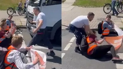 Tır şoförü eylem yapanların üzerine tır sürdü