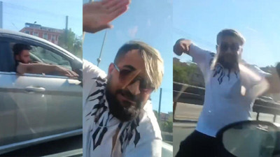 Trafik magandası bu kez İstanbul’da ortaya çıktı. Yolu kesip hamile kadının bulunduğu arabayı yumrukladı