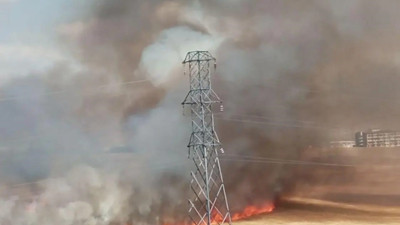 Buğday tarlası alev alev yandı (18 Temmuz 2023)